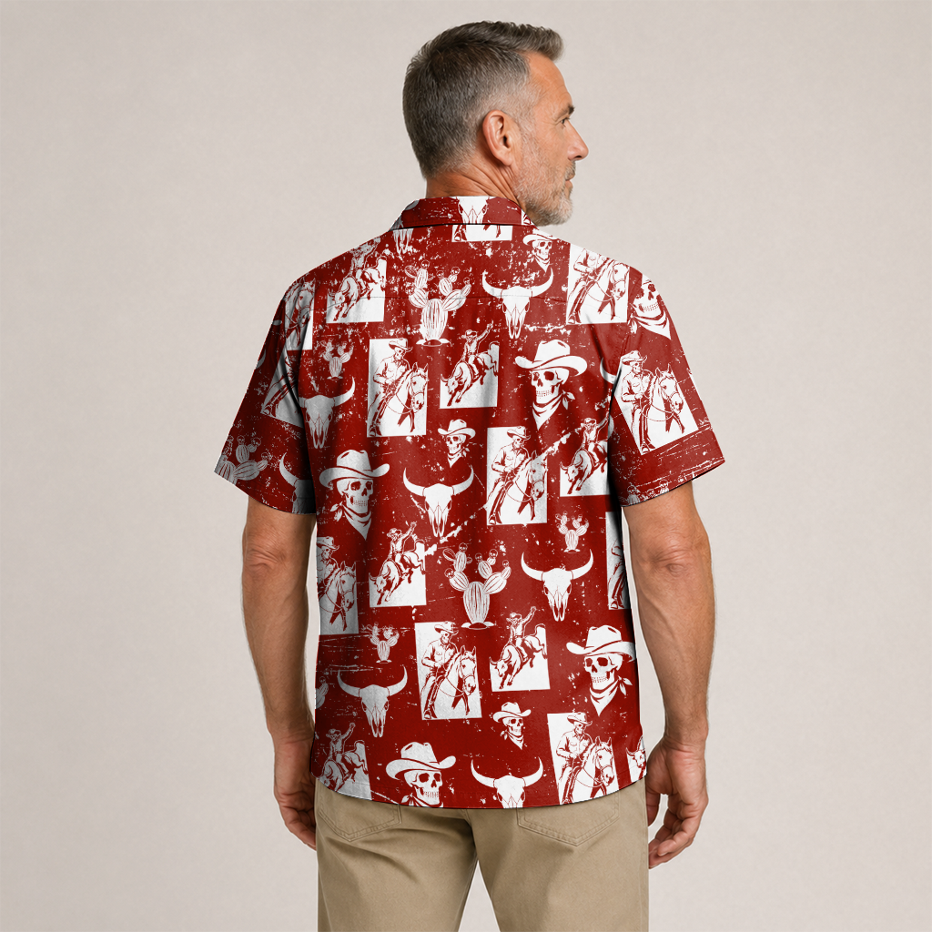 Texas x Skull Hawaiian Shirt for Men