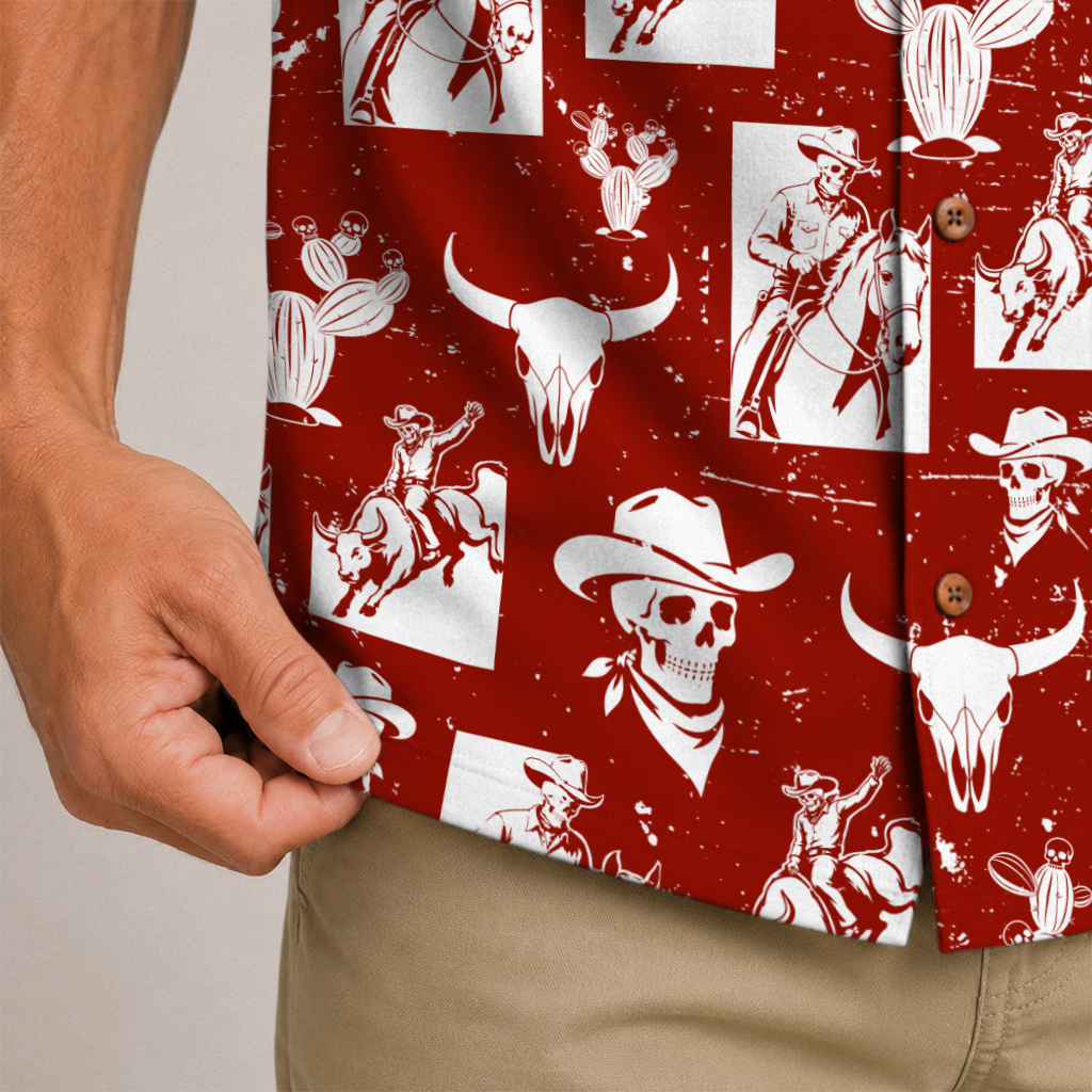 Texas x Skull Hawaiian Shirt for Men