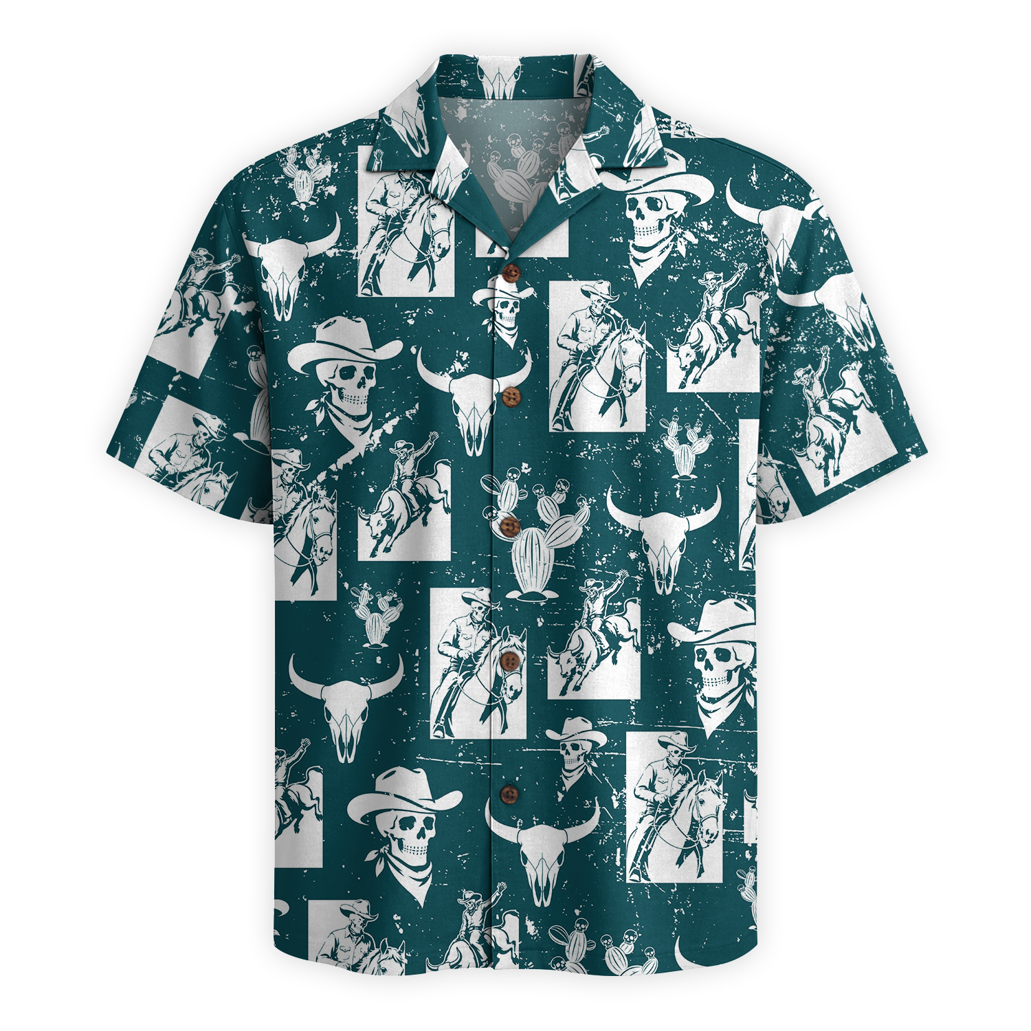 Texas x Skull Hawaiian Shirt for Men