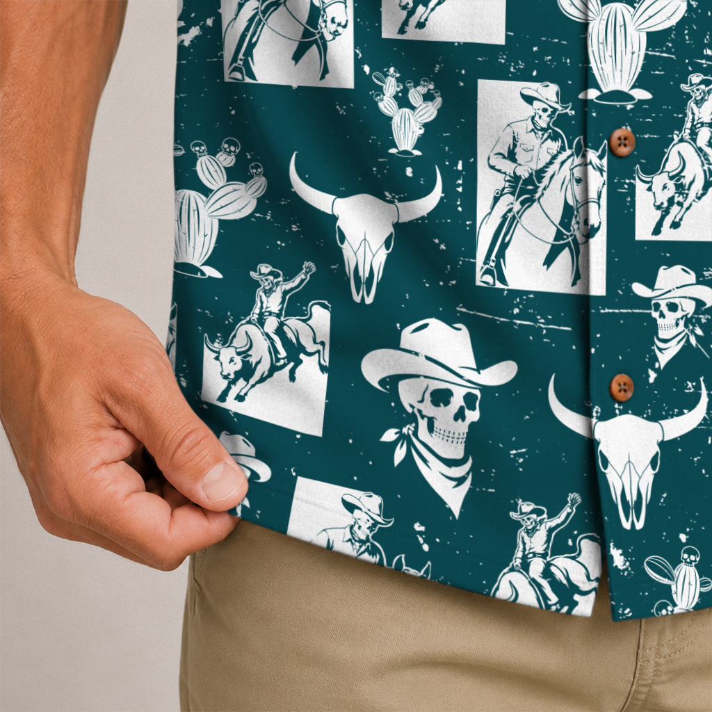 Texas x Skull Hawaiian Shirt for Men