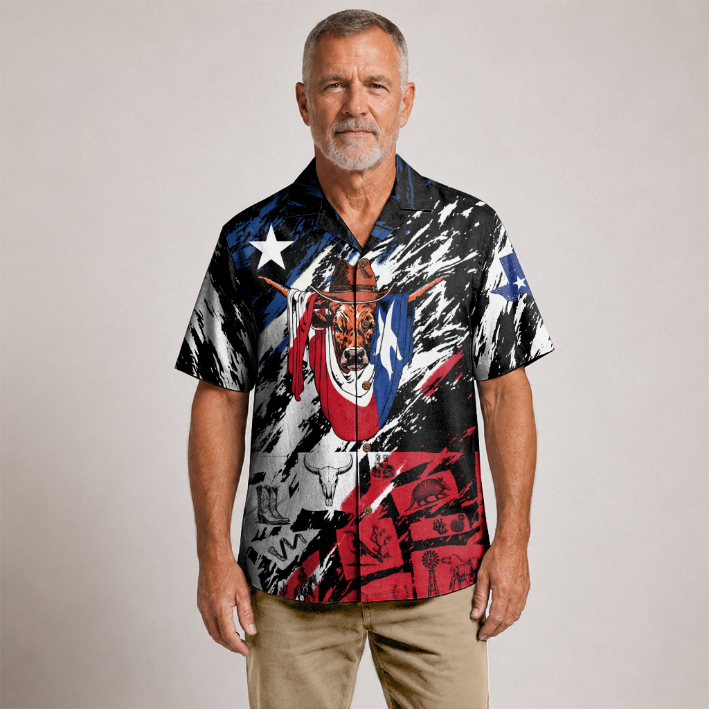 Texas Flag Hawaiian Shirt for Men