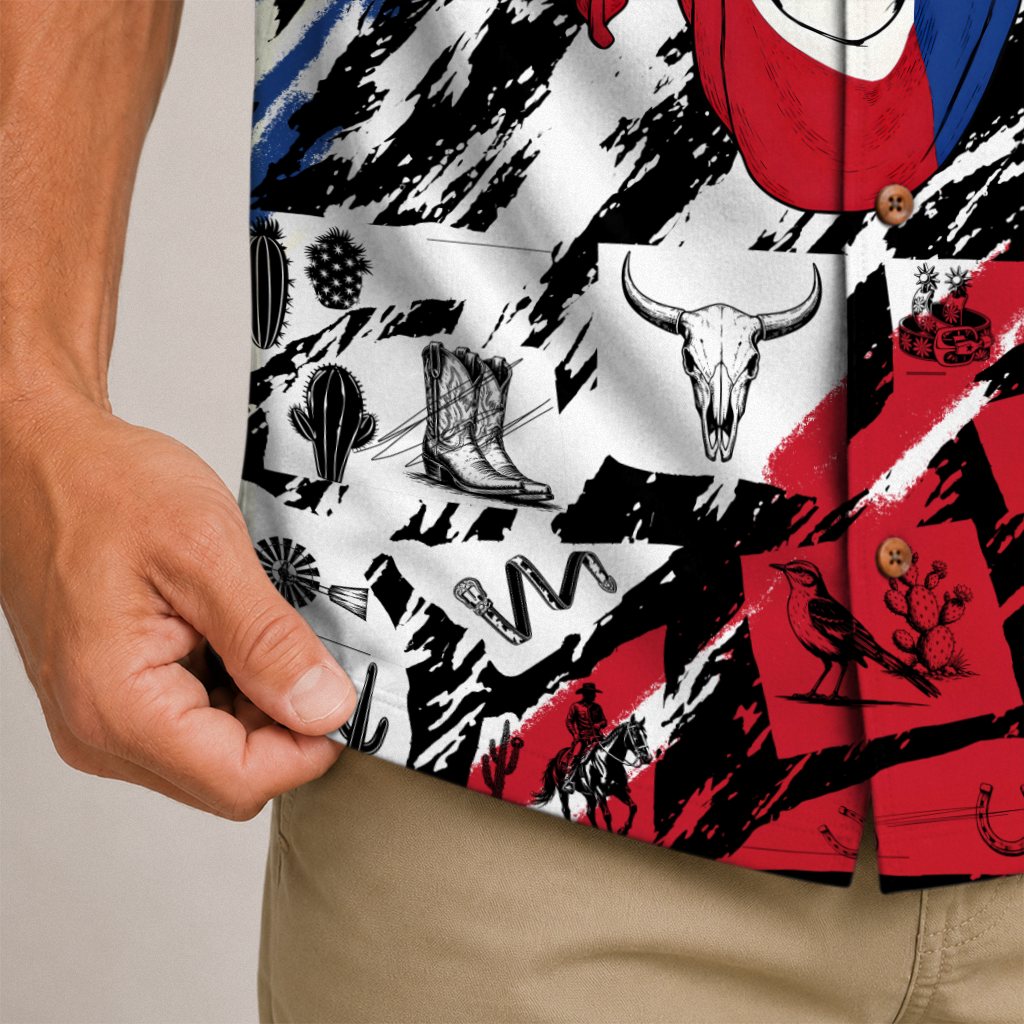 Texas Flag Hawaiian Shirt for Men
