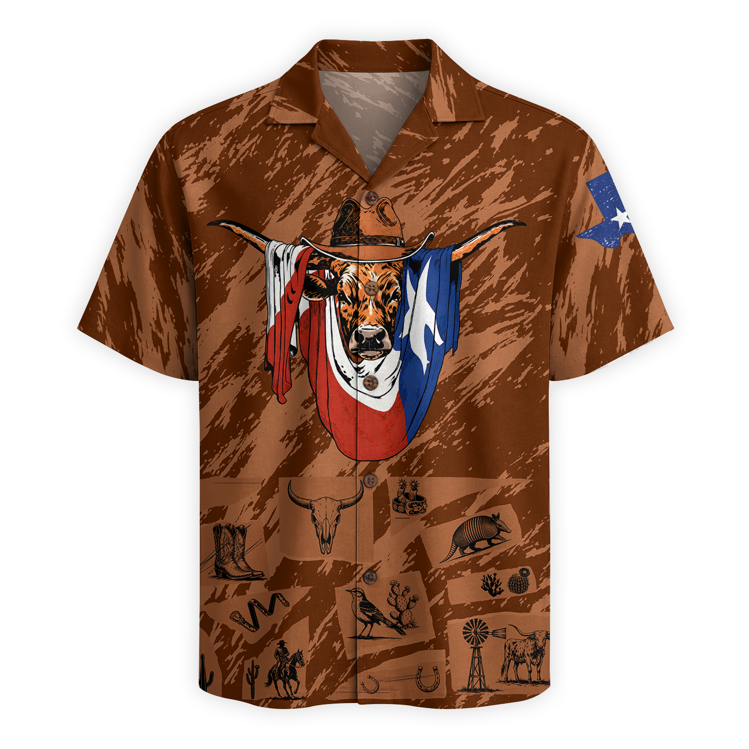 Texas Flag Hawaiian Shirt for Men