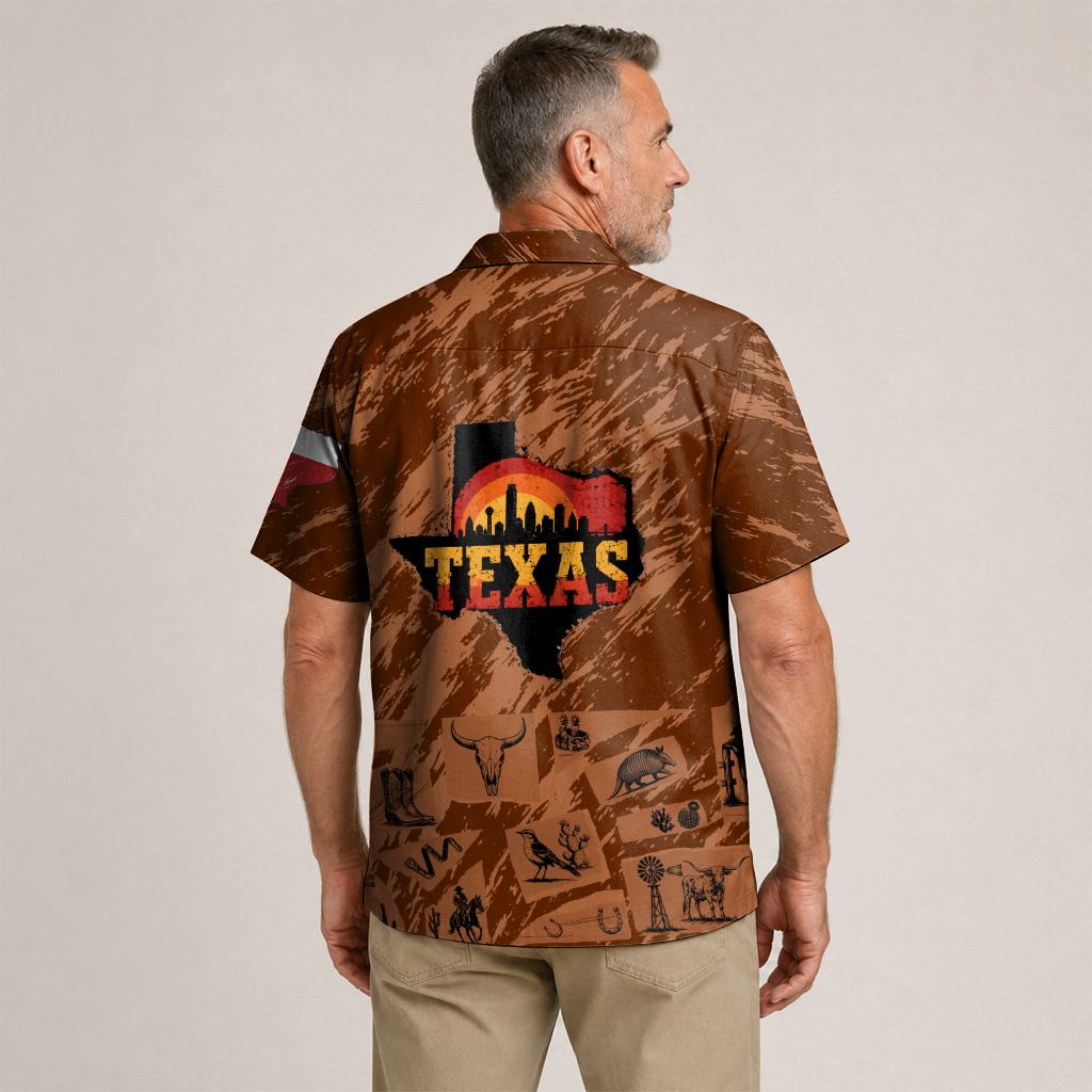Texas Flag Hawaiian Shirt for Men