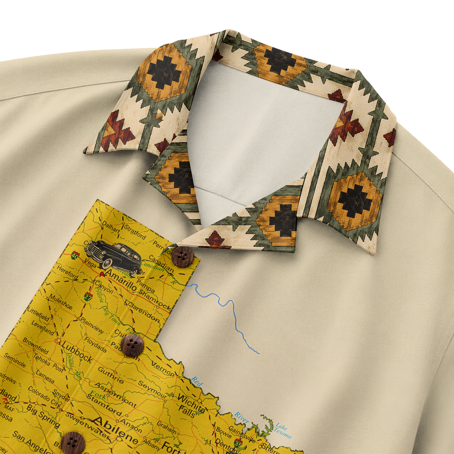 Texas x Classic Car Hawaiian Shirt for Men