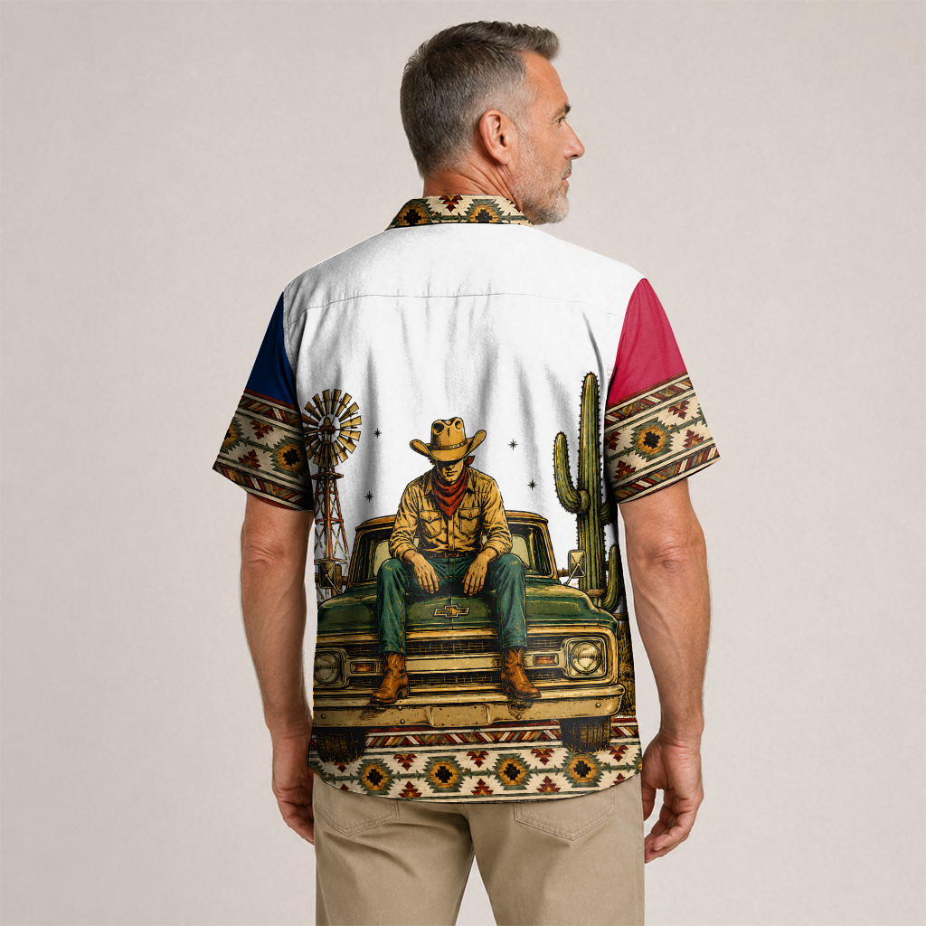 Texas x Classic Car Hawaiian Shirt for Men