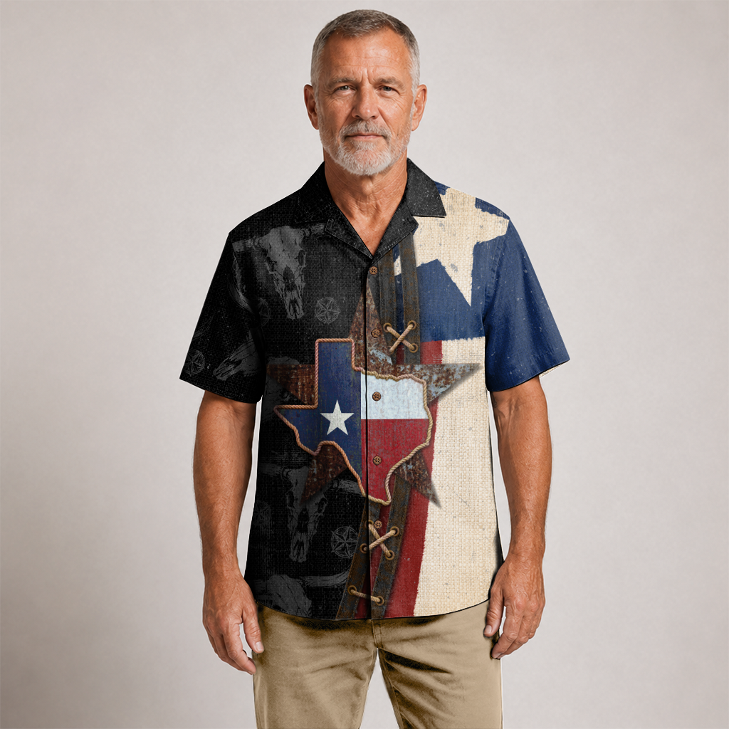 Texas Flag Hawaiian Shirt for Men