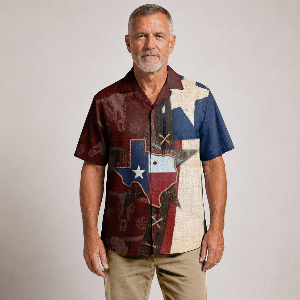Texas Flag Hawaiian Shirt for Men