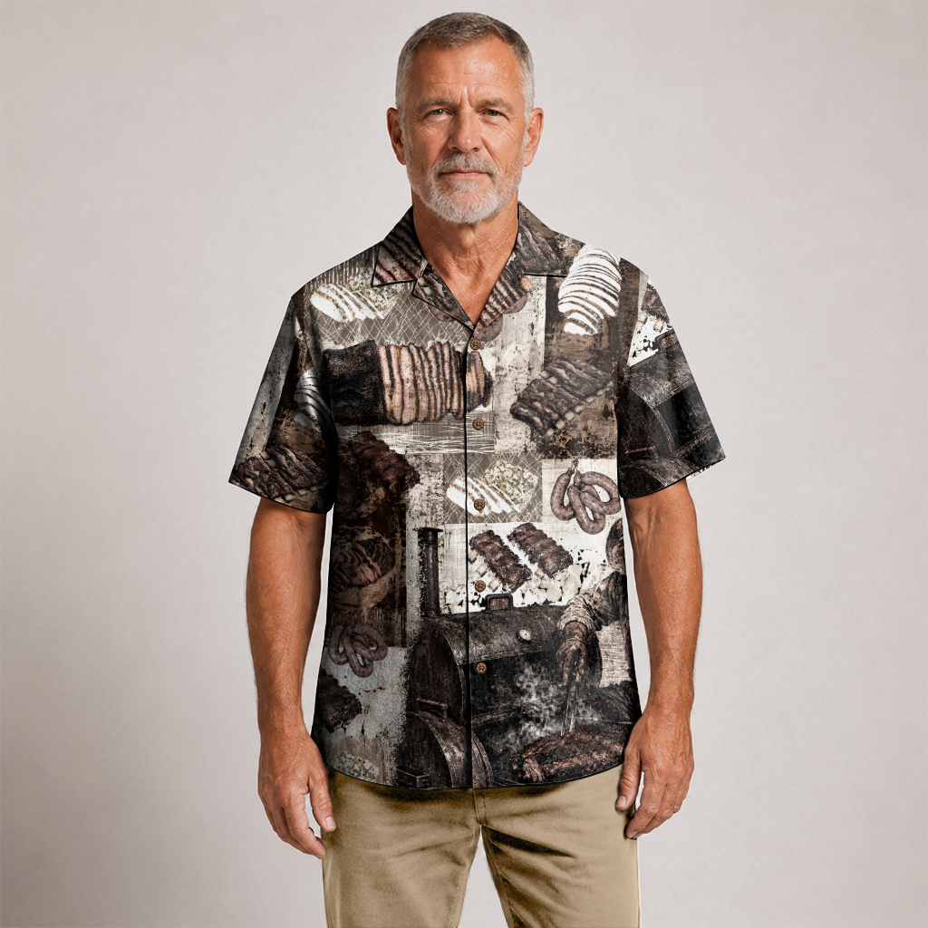 Texas x BBQ Hawaiian Shirt for Men