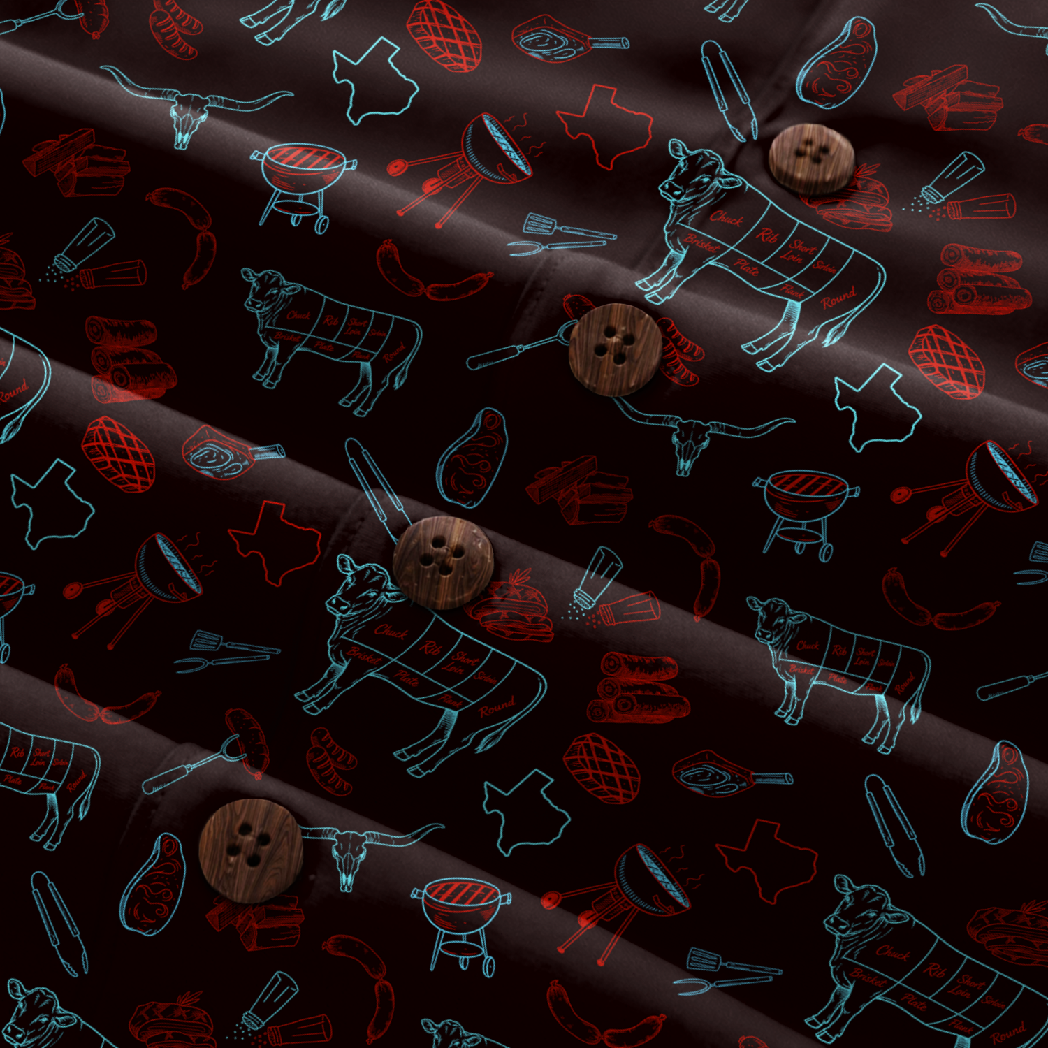 Texas x BBQ Hawaiian Shirt for Men