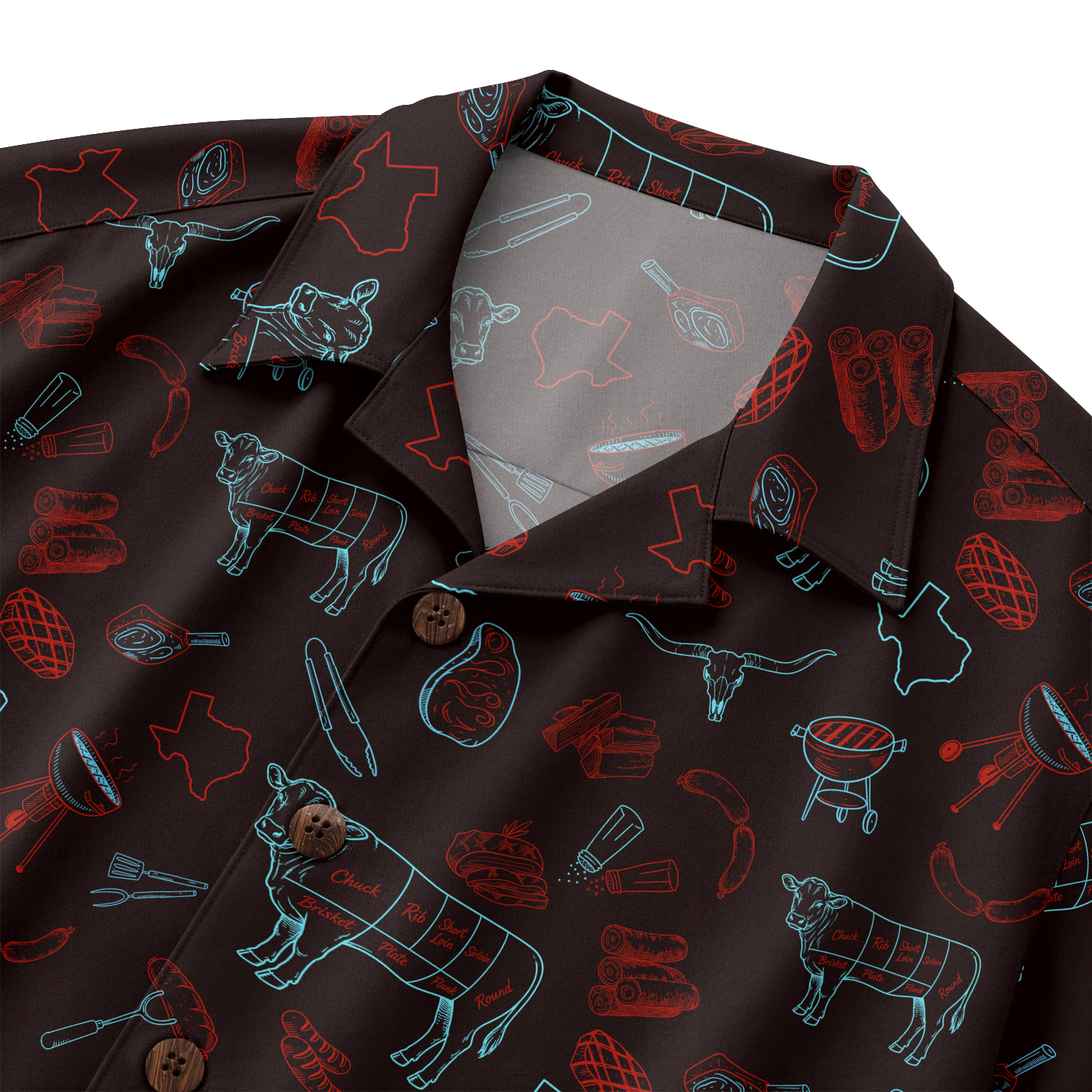 Texas x BBQ Hawaiian Shirt for Men