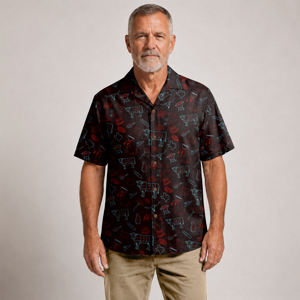 Texas x BBQ Hawaiian Shirt for Men