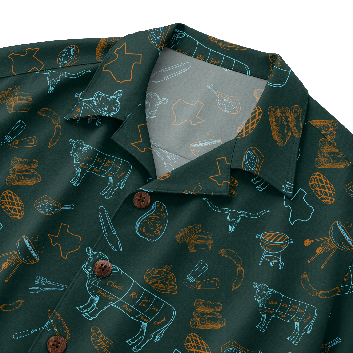Texas x BBQ Hawaiian Shirt for Men