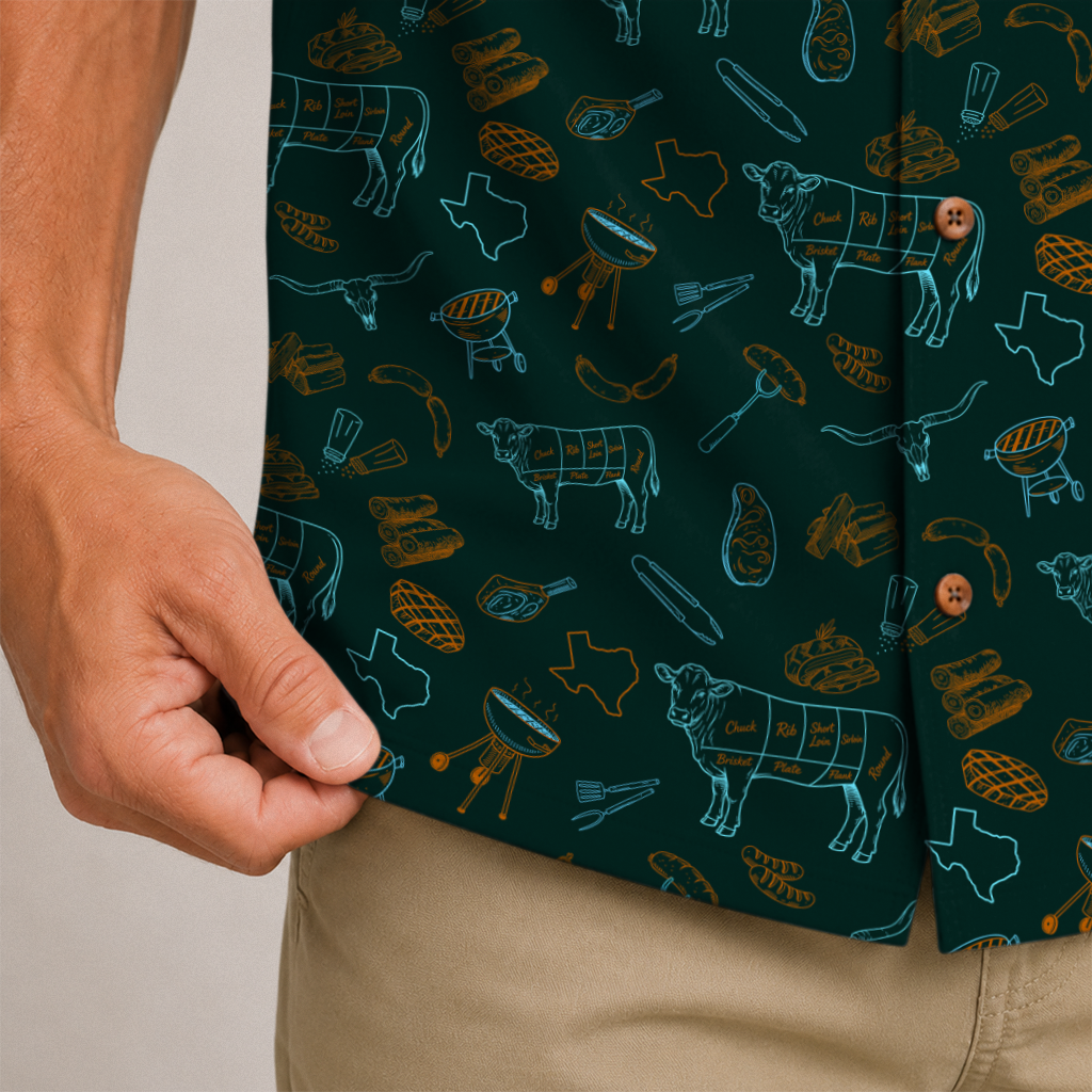 Texas x BBQ Hawaiian Shirt for Men