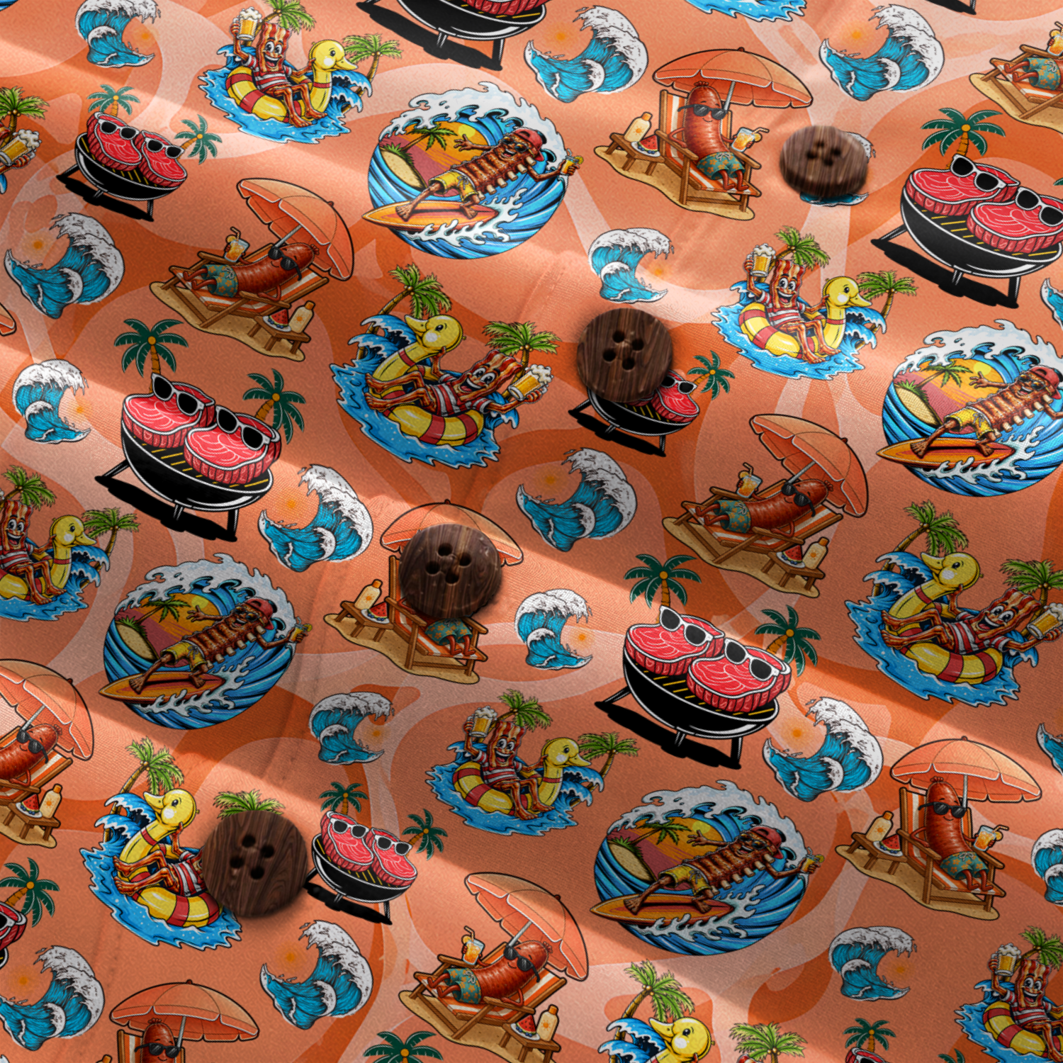 BBQ Hawaiian Shirt for Men
