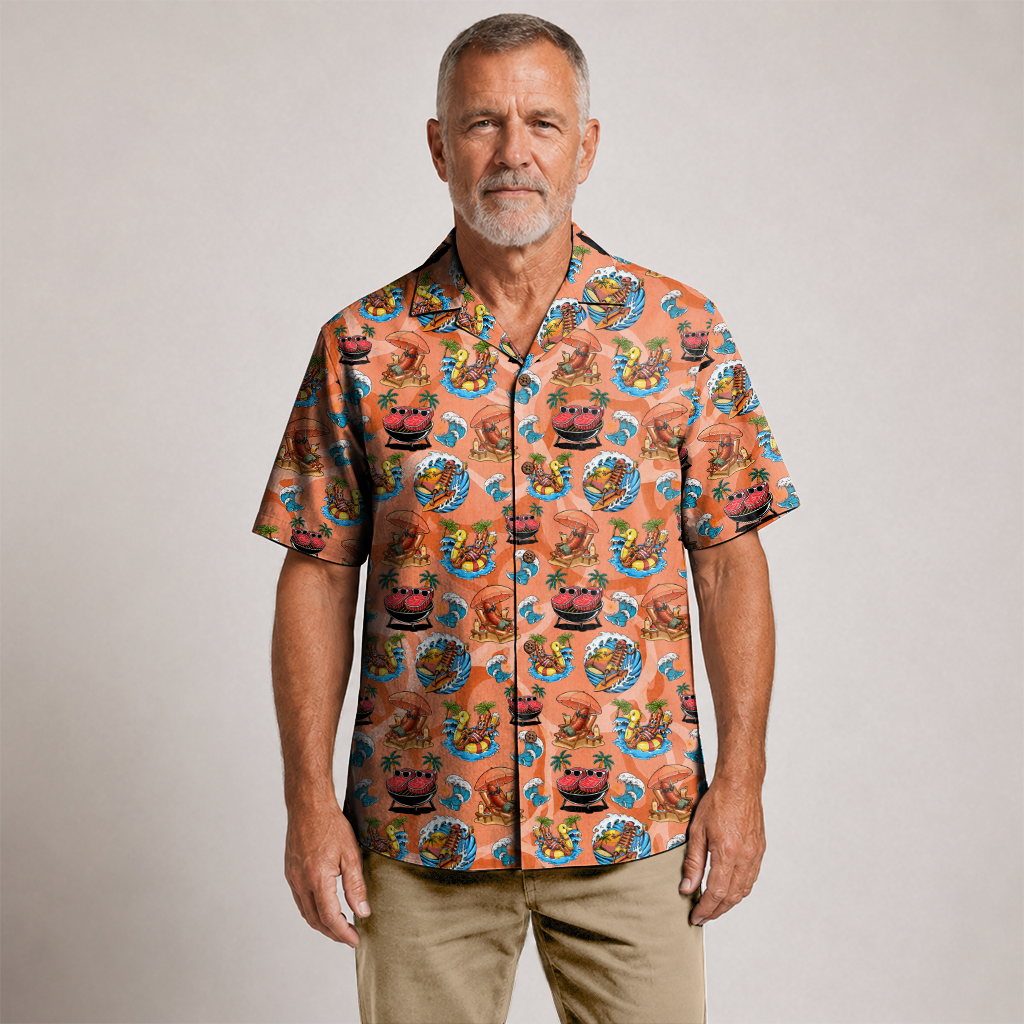 BBQ Hawaiian Shirt for Men