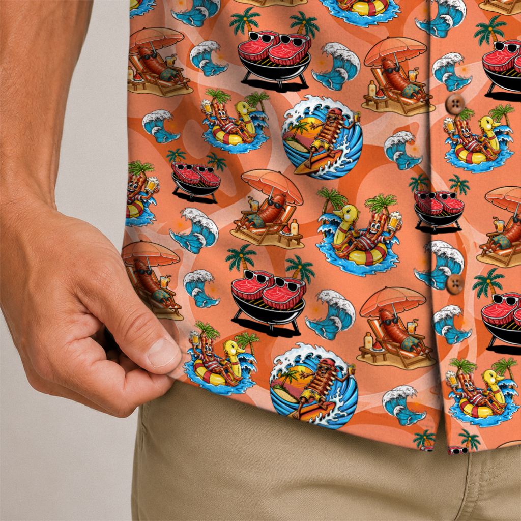 BBQ Hawaiian Shirt for Men