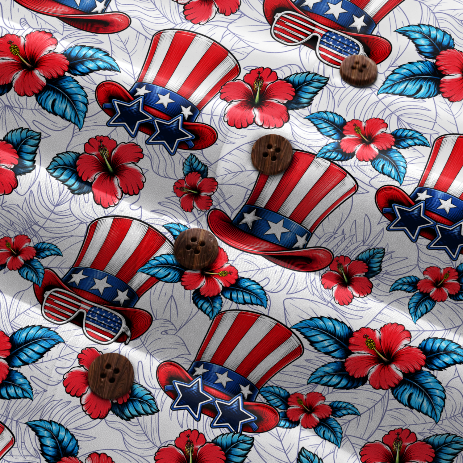American Heritage Uncle Sam Hat Hawaiian Shirt for Men