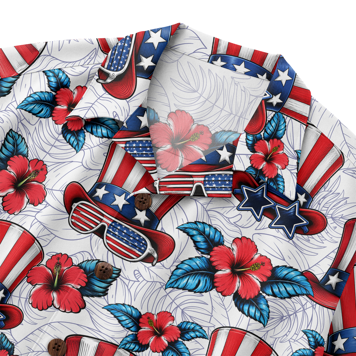 American Heritage Uncle Sam Hat Hawaiian Shirt for Men