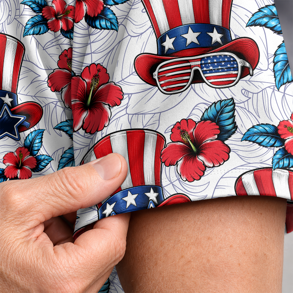 American Heritage Uncle Sam Hat Hawaiian Shirt for Men