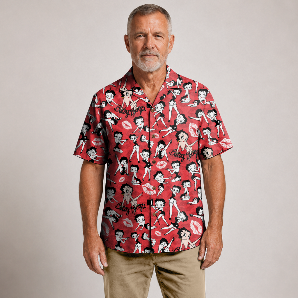American Heritage Betty Boop Hawaiian Shirt for Men
