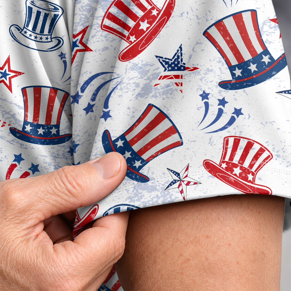 American Heritage Uncle Sam Hat Hawaiian Shirt for Men