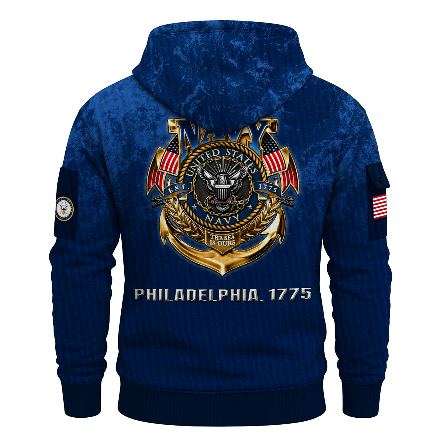 US NAVY 250th Years Of Service All-over Quater Zip Hoodie