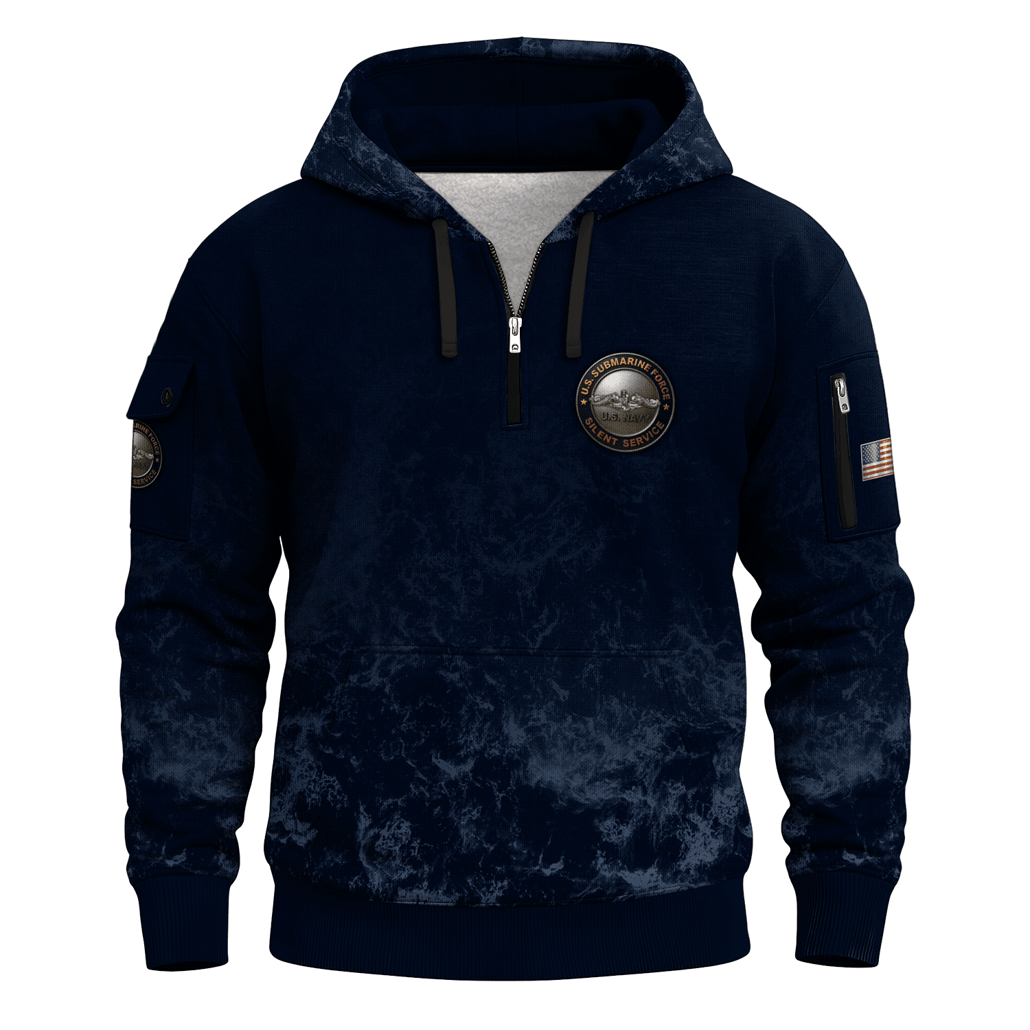 US Navy Submarine All-over Quarter Zip Hoodie