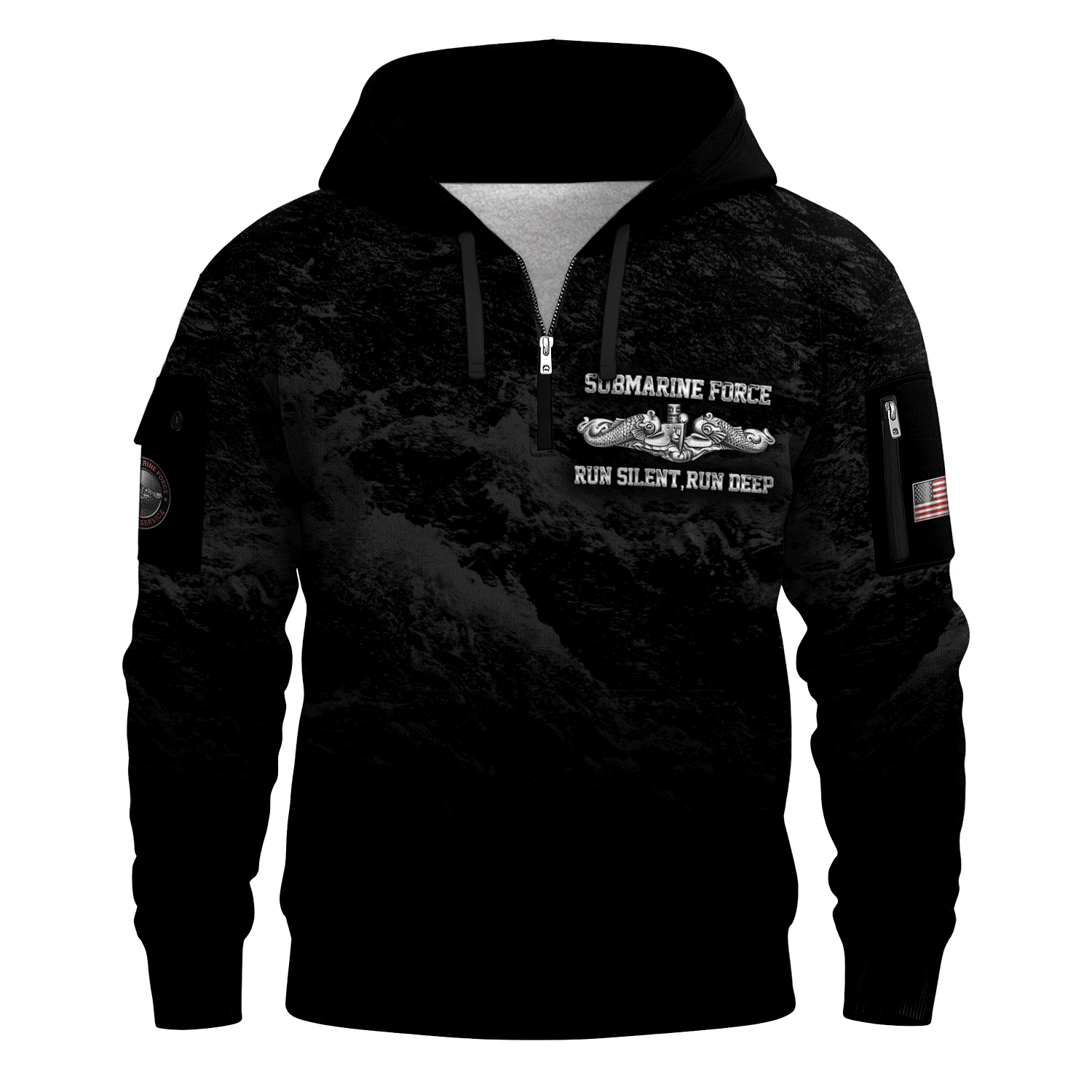 US Navy Submarine All-over Quarter Zip Hoodie