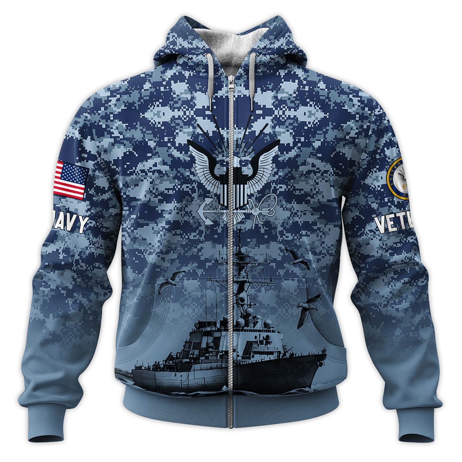 US NAVY 250th Years Of Service All-over Hoodie