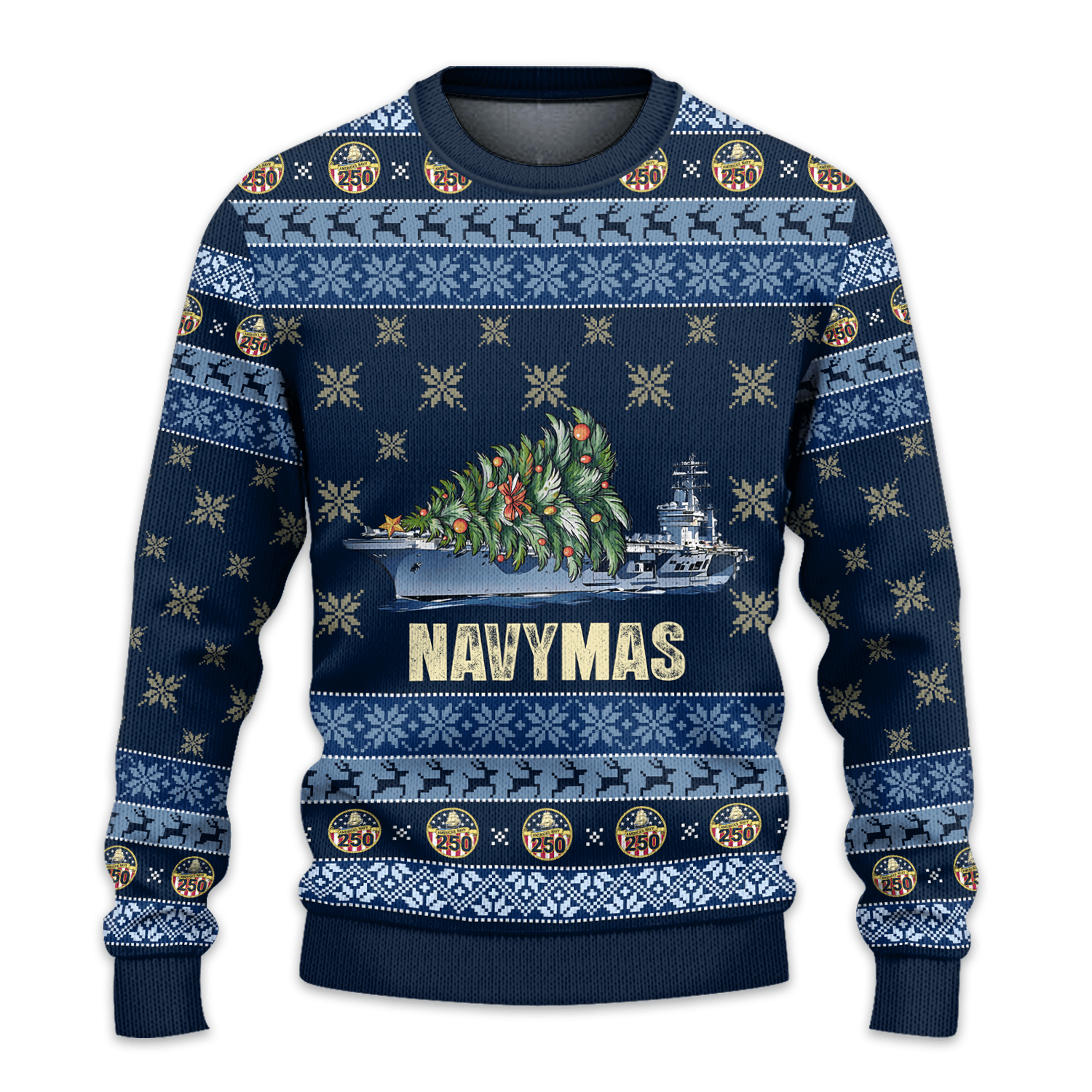 US NAVY 250th Years Of Service All-over Sweater
