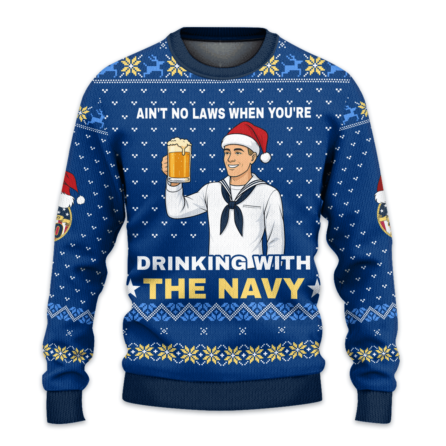 US NAVY 250th Years Of Service All-over Sweater