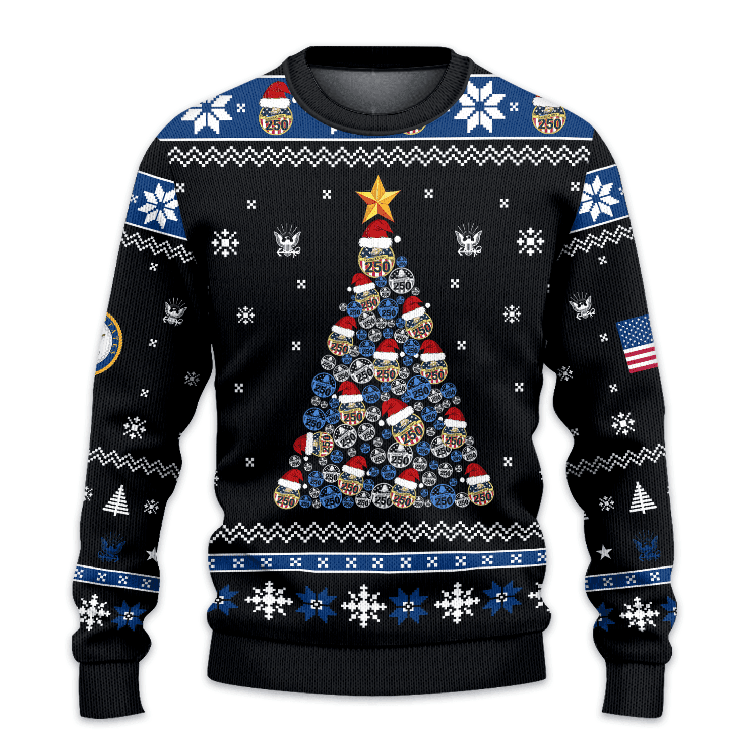 US NAVY 250th Years Of Service All-over Sweater
