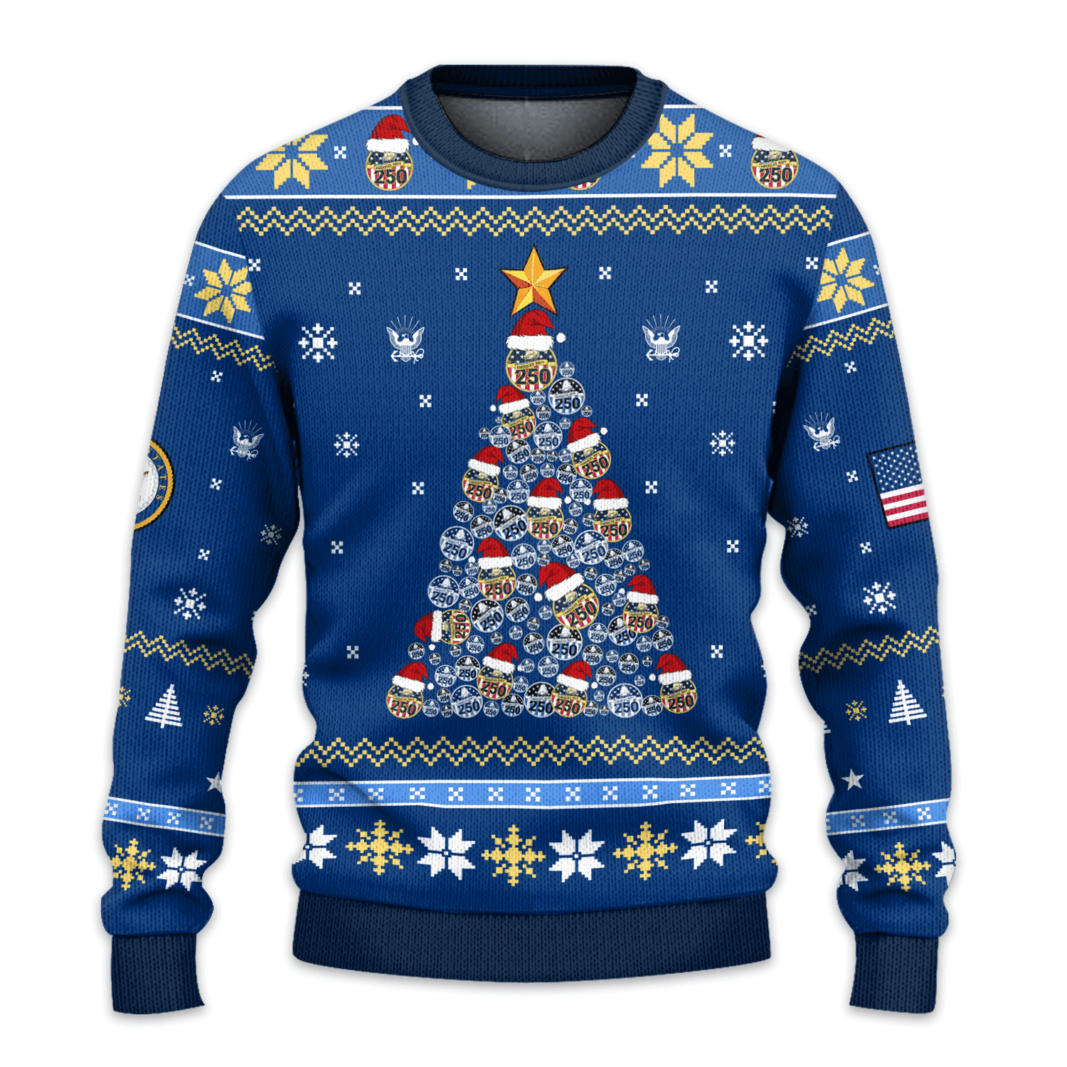 US NAVY 250th Years Of Service All-over Sweater