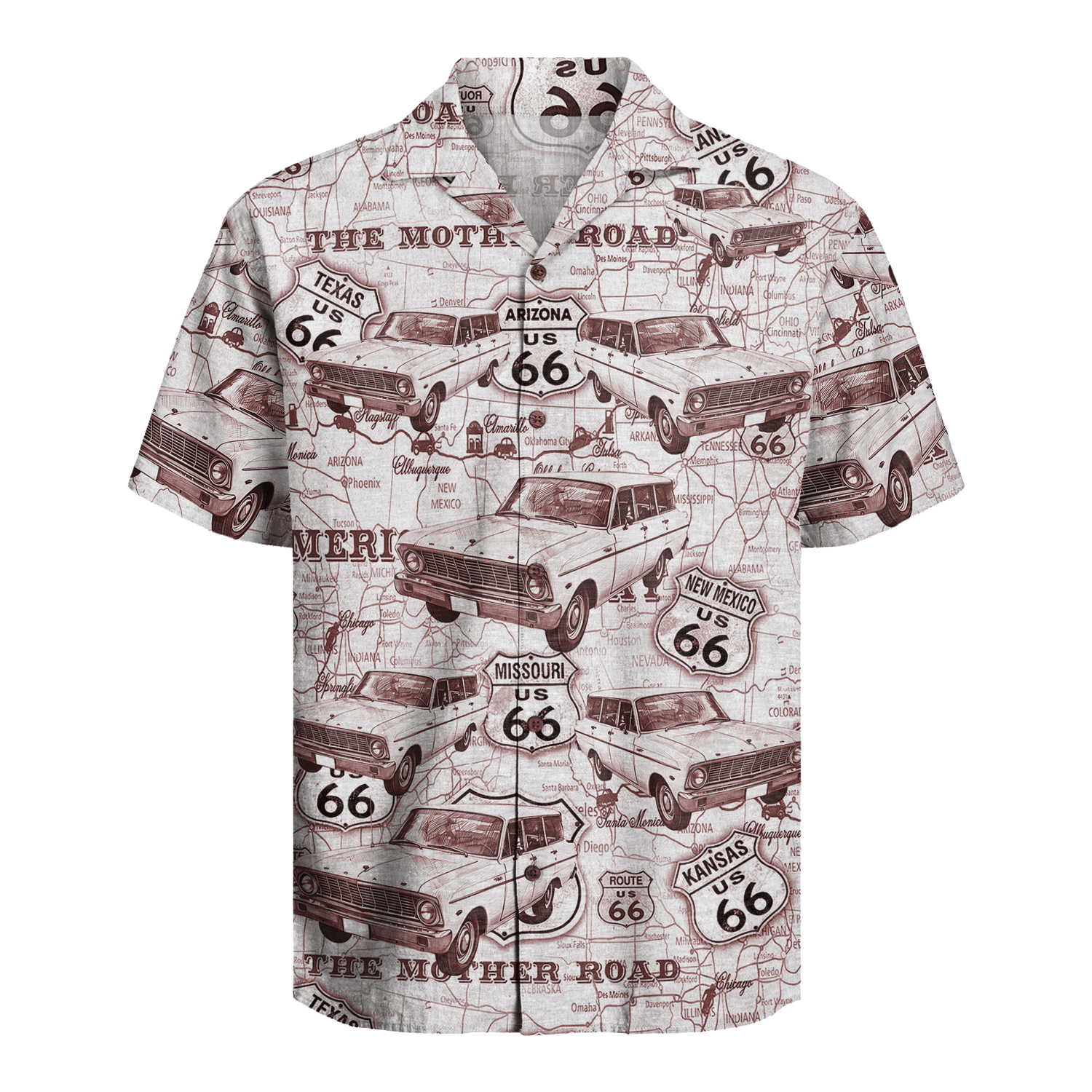 Personalized Hawaiian Shirt – Car Red Toile De Jouy