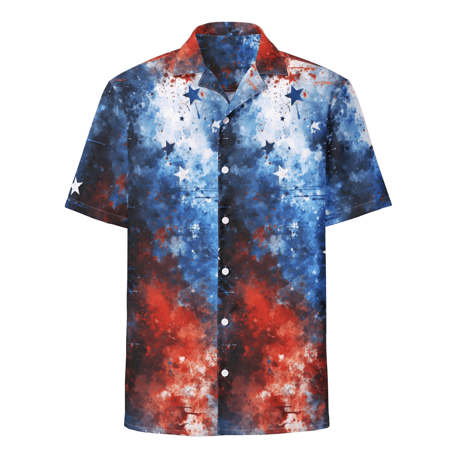 Red White and Blue Patriotic Hawaiian Shirt