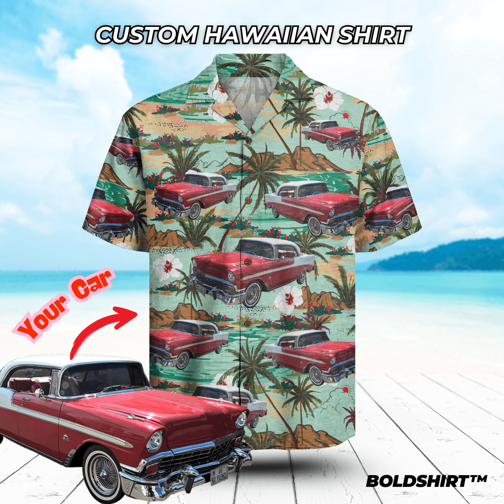 Personalized Hawaiian Shirt With Cars – Mint Island