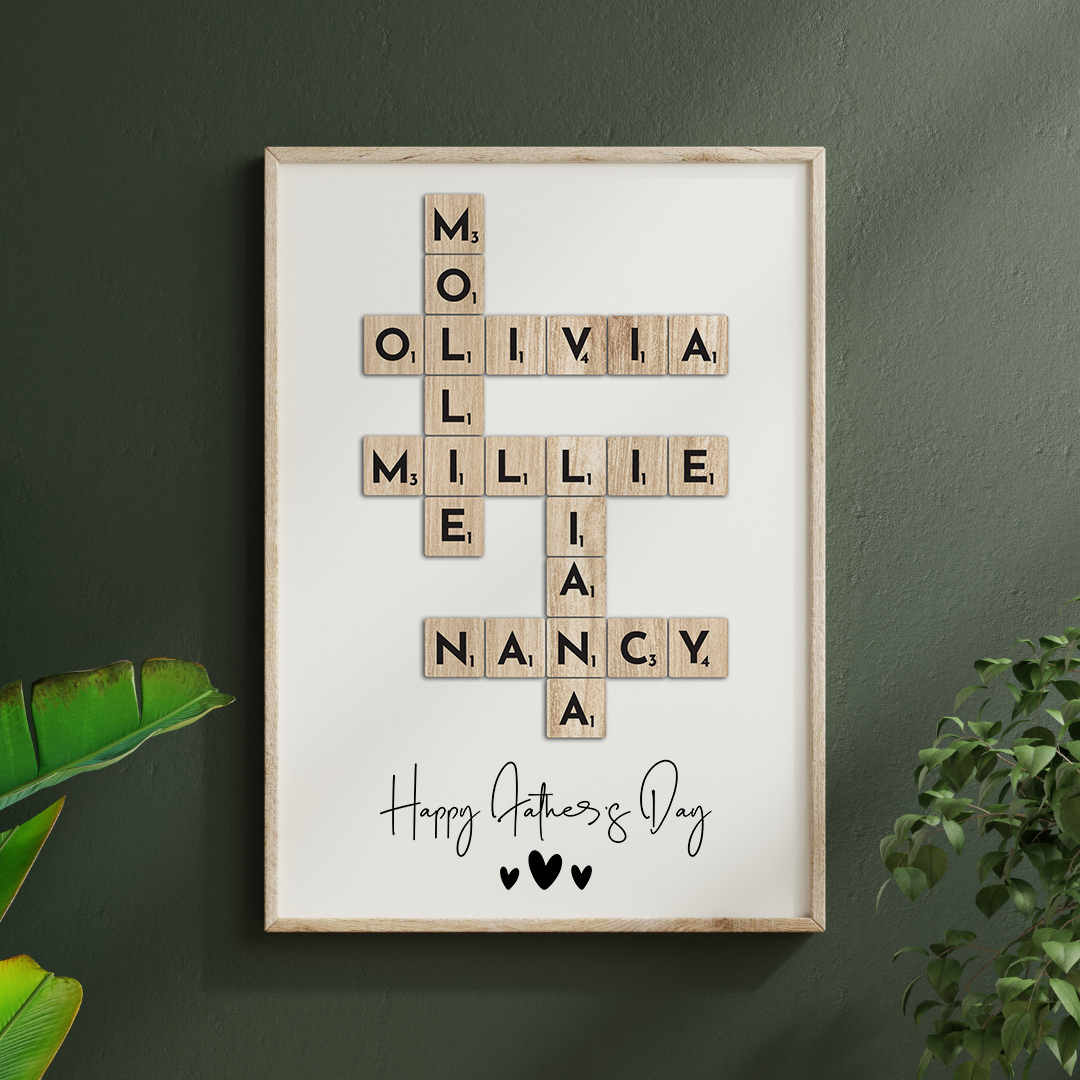 Personalized Family Puzzle Poster, Father's Day Custom Print, Father's Day Gift, Gift for Dad, Papa Gift, Gift for Him, Wall Art Print, Home Decor