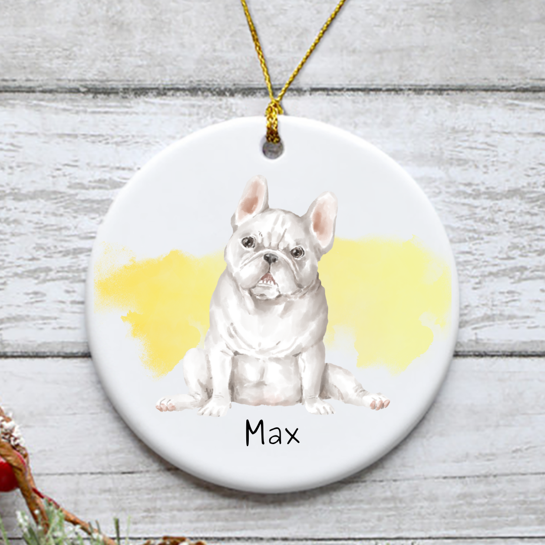 Personalized Pet Ornament, Custom Dog Ornament, Photo Christmas Ornament, Water Color Portrait