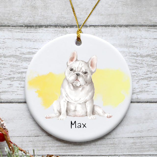 Personalized Pet Ornament, Custom Dog Ornament, Photo Christmas Ornament, Water Color Portrait