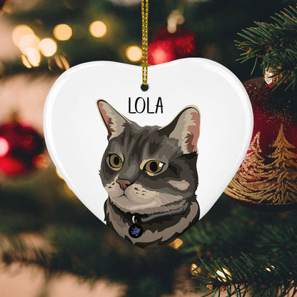 Personalized Pet Ornament, Custom Dog Ornament, Photo Christmas Ornament, Cartoonized Photo