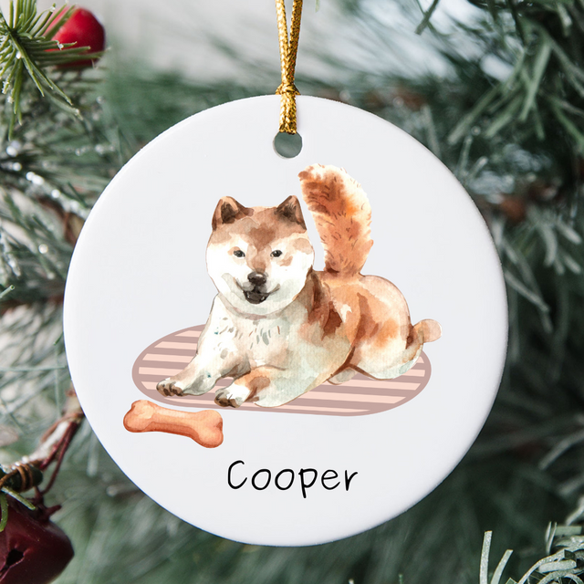 Personalized Pet Ornament, Custom Dog Ornament, Photo Christmas Ornament, Water Color Portrait