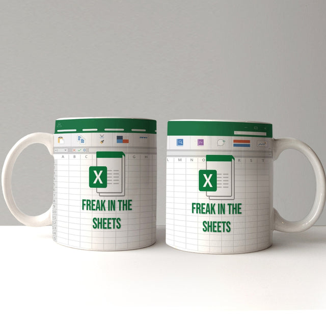 Freak In The Sheets Excel Coffee Mug, Accounting Office Boss Coworker Gift Idea, Great Gift for Accountant, CFO