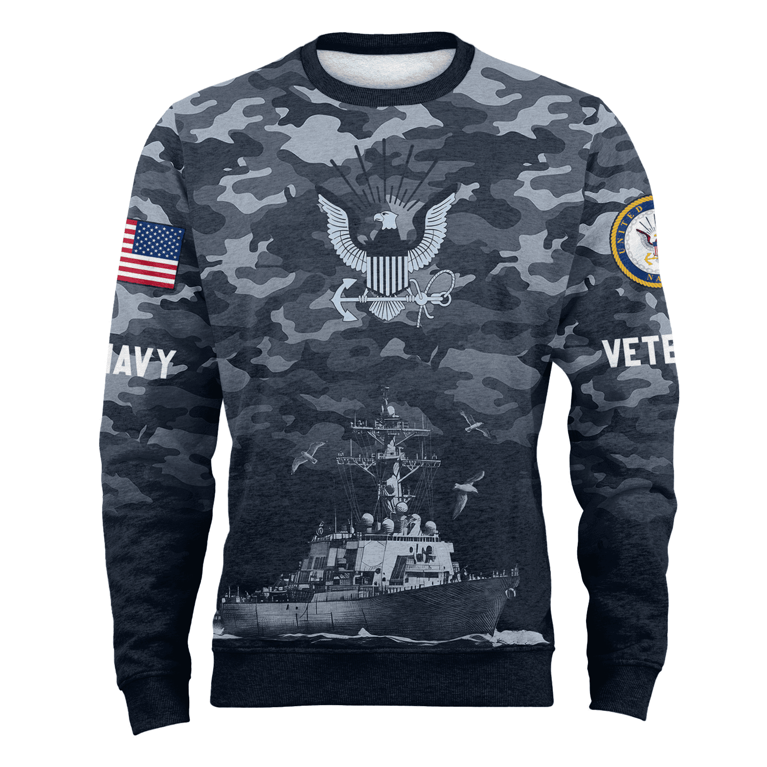 US NAVY 250th Years Of Service  Fleece Sweatshirt