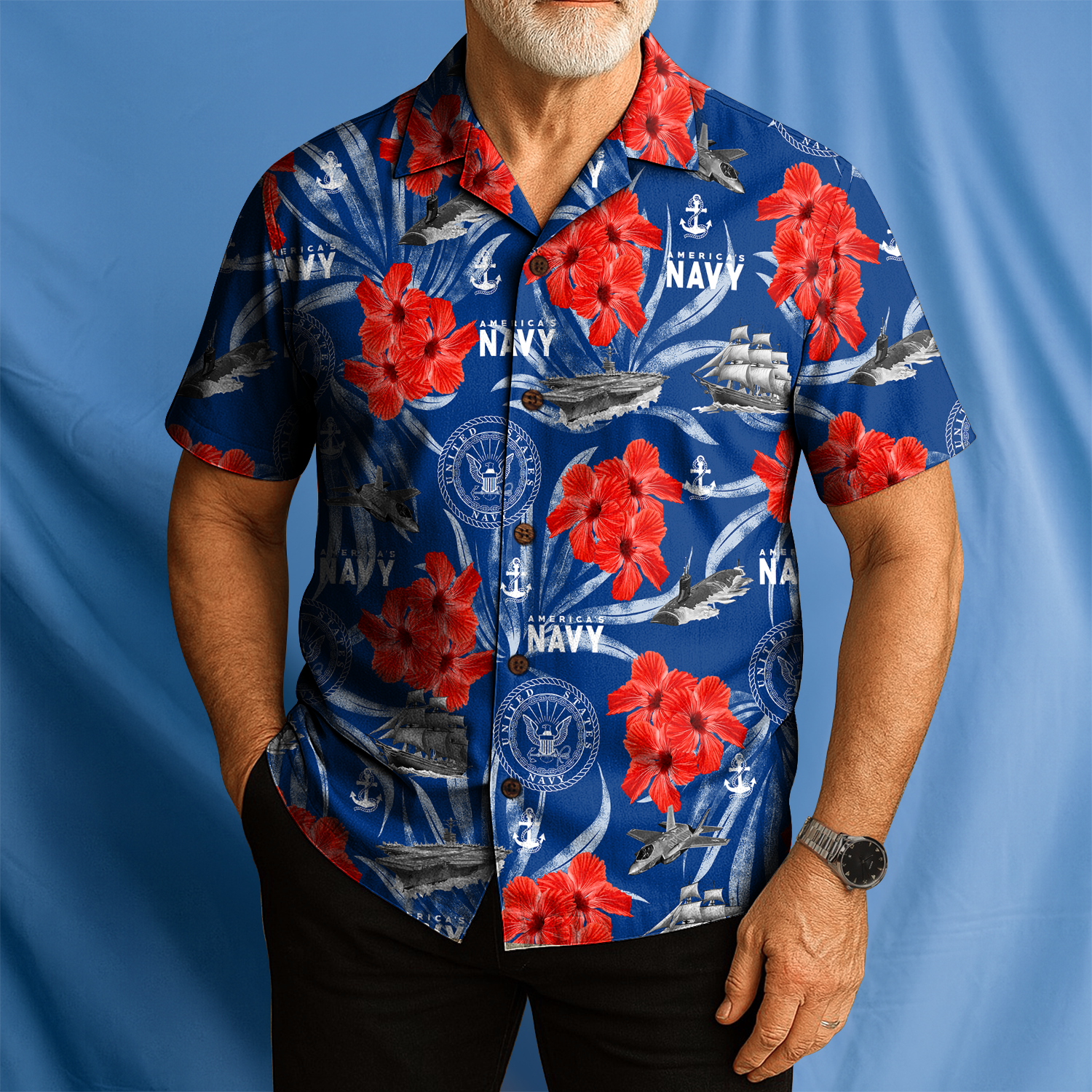US Navy 250th Years Of Service Hawaiian Shirt