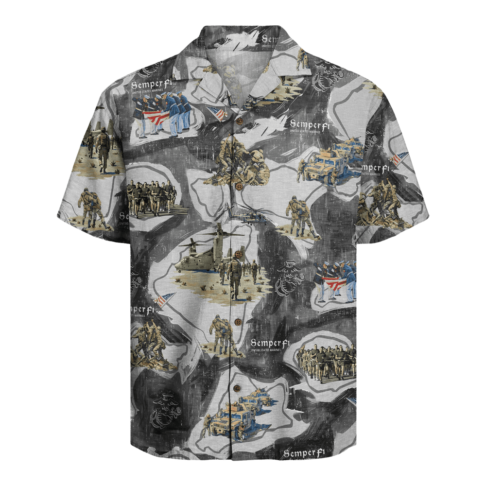 US Marine Corps 250th Years Of Service Hawaiian Shirt