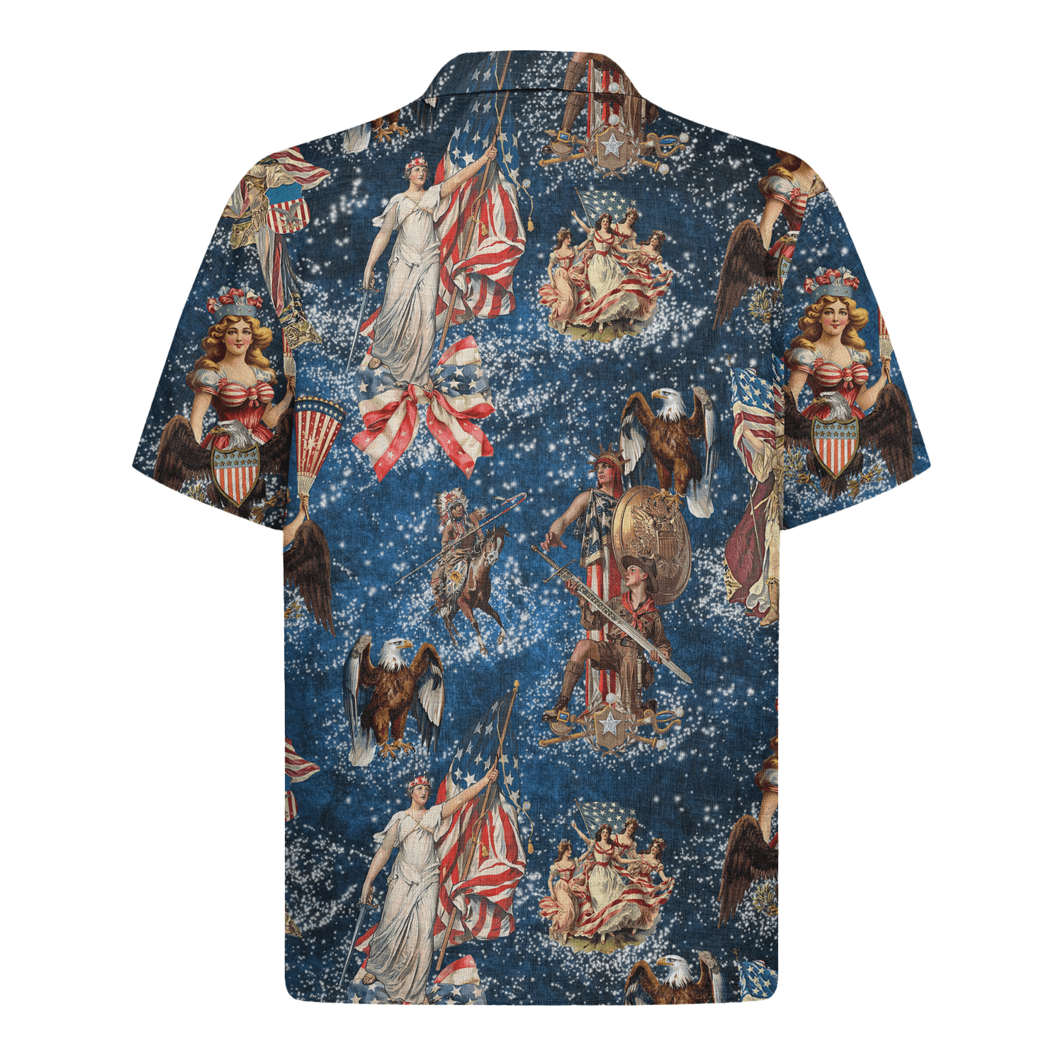 Bold in Red, White &amp; Blue Hawaiian Shirt