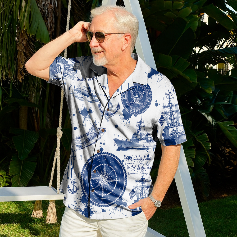 US Navy 250th Years Of Service Hawaiian Shirt