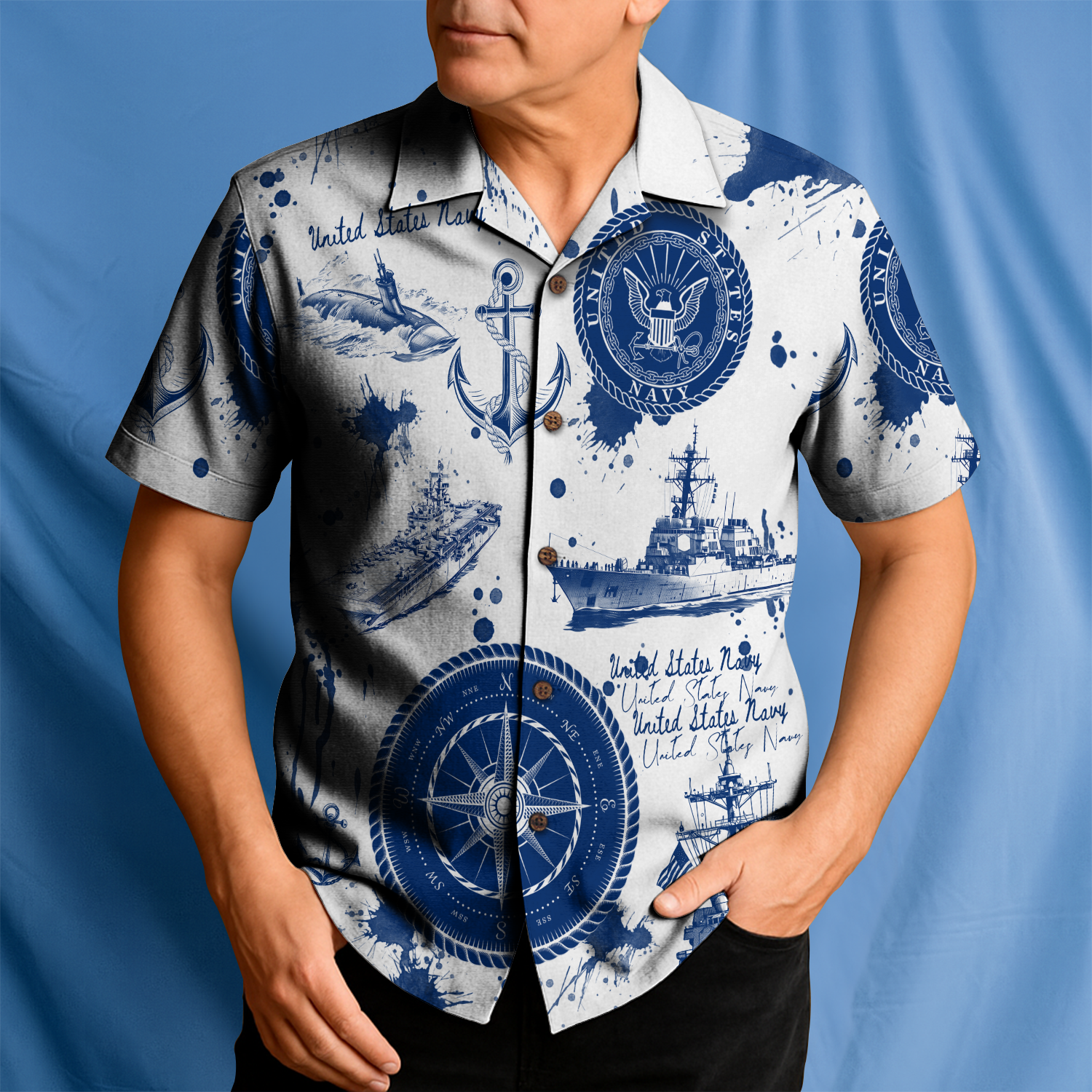 US Navy 250th Years Of Service Hawaiian Shirt