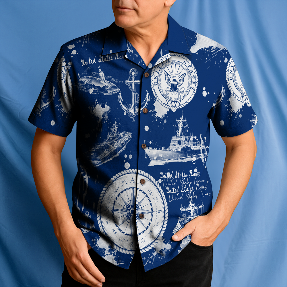 US Navy 250th Years Of Service Hawaiian Shirt
